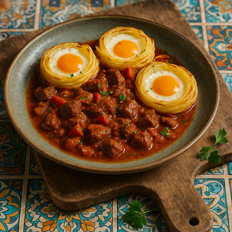 Hungarian Paleo Brunch: Delicious Gypsy Gulyás with Egg Nests